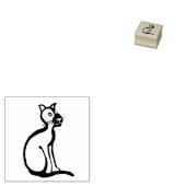 Schattige zittende kat rubberstempel (Gestempeld)
