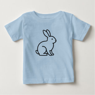 Schattige Zittende Konijn Minimalistische Lijnkuns