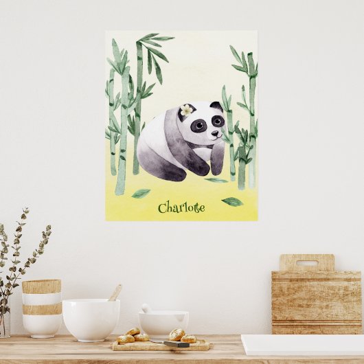 Schattige zittende panda poster (Keuken)