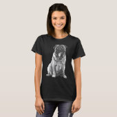 Schattige zittende Pug 717 T-shirt (Voorkant volledig)