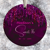 Schattige zoet 16 Roze Rood Eenhoorn Glitter Drips Keramisch Ornament