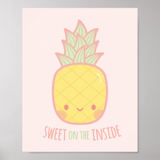 Schattige Zoet op de Binnen Ananas Wanddecoratie Poster (Voorkant)