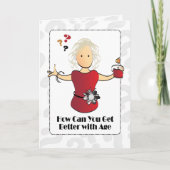 Schattige Zoete 80ste Verjaardag Vrouwelijke Carto Kaart (Voorkant)