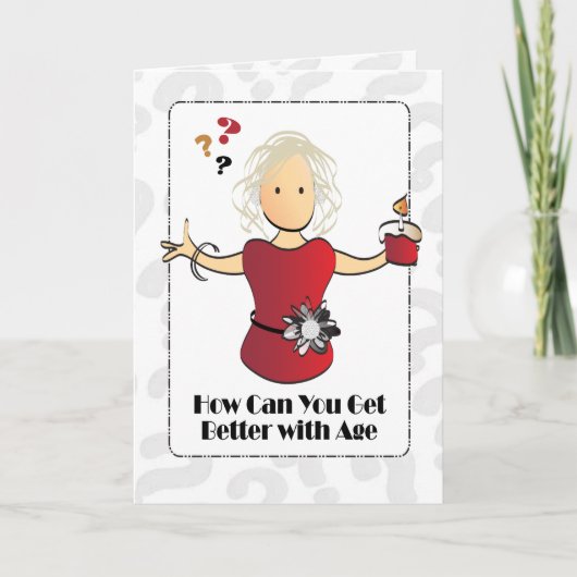 Schattige Zoete 80ste Verjaardag Vrouwelijke Carto Kaart (Voorkant)