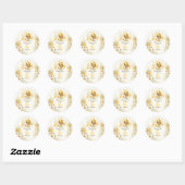 Schattige Zoete Bij Ronde Sticker (Vel)