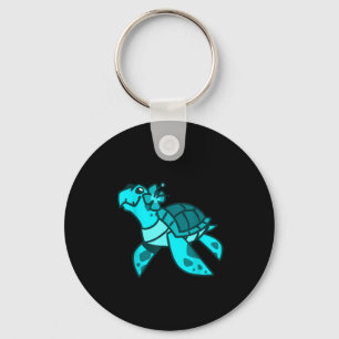 Schattige zoete cartoon zeeschildpad oceaan dier k sleutelhanger