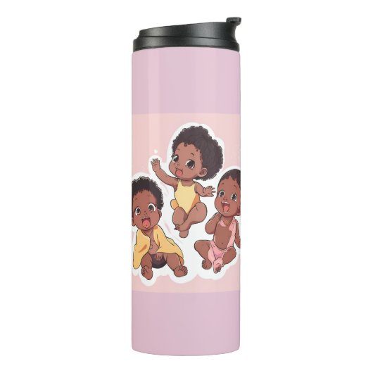 Schattige zoete chocoladebaby's thermosbeker (Gedraaid links)