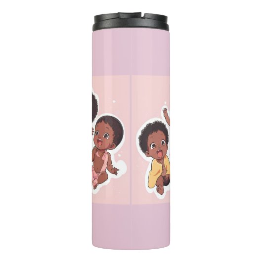 Schattige zoete chocoladebaby's thermosbeker (Achterkant)