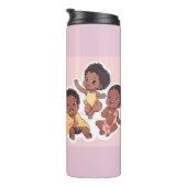 Schattige zoete chocoladebaby's thermosbeker (Geroteerd rechts)