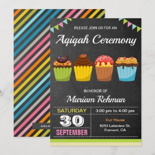 Schattige Zoete Cupcake Aqeeqah Aqiqah Ceremonie Kaart