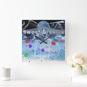 Schattige zoete dromen vierkante klok (Huis)