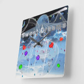 Schattige zoete dromen vierkante klok (Hoek)