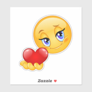 schattige zoete emoji liefde harten kus klassiek r sticker