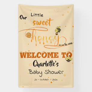 Schattige Zoete Honing en Kawaii Oogbal Tekst Spandoek