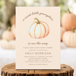 Schattige Zoete Kleine Pompoen Herfst Baby Shower Kaart