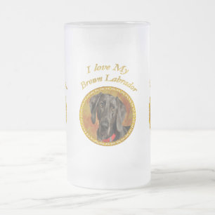 Schattige zoete labrador canine puppy dog matglas bierpul