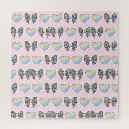 schattige zoete regenboog harten pastel gradiënt p legpuzzel