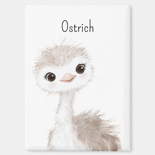 Schattige Zoete Struisvogel Dier Magneet (Voorkant)