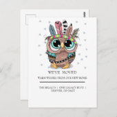 schattige zoete uil met de woonbeweging van de Vee Briefkaart (Voorkant / Achterkant)