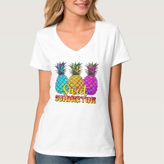schattige zoete zomertijd ananas t-shirt (Voorkant)