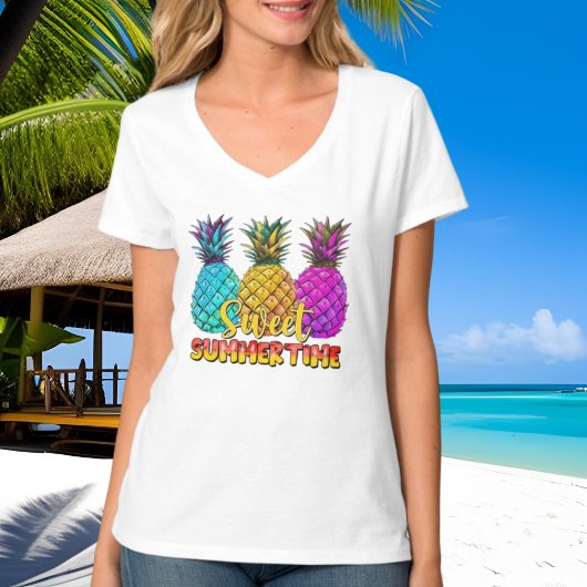 schattige zoete zomertijd ananas t-shirt