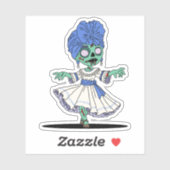 Schattige Zombie Cubaanse Meisje Sticker (Vel)