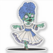 Schattige Zombie Cubaanse Meisje Sticker (Voorkant)