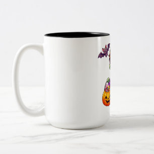 Schattige Zombie Halloween Jongen Tweekleurige Koffiemok