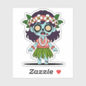 Schattige Zombie Hawaiaanse Meisje Sticker (Vel)