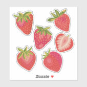 Schattige Zomer Aardbei Sticker (Vel)