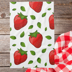 Schattige Zomer Aardbei Stijlvol Modern Theedoek