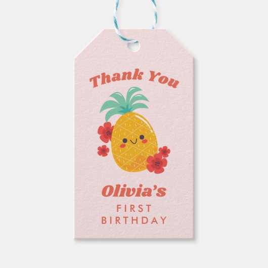 Schattige Zomer Ananas Cadeau Label Cadeaulabel (Voorkant)
