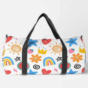 Schattige Zomer Doodles Whimsisch Naadloos Patroon Plunjezak