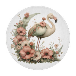 SCHATTIGE ZOMER FLAMINGO MET BLOEMEN SNIJPLANK