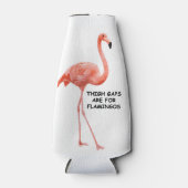 Schattige Zomer Inspirerend Roze Flamingo Flesjeskoeler (Voorkant)