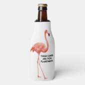 Schattige Zomer Inspirerend Roze Flamingo Flesjeskoeler (Fles Voorkant)