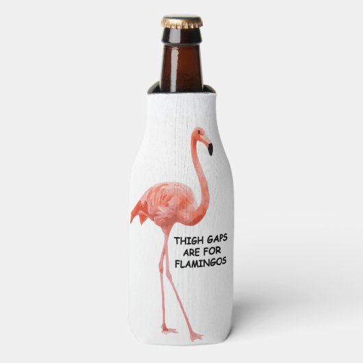 Schattige Zomer Inspirerend Roze Flamingo Flesjeskoeler (Fles Voorkant)
