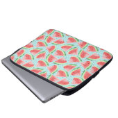 Schattige Zomer Kawaii Waterverf Watermeloen Laptop Sleeve (Voorkant onderkant)