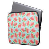 Schattige Zomer Kawaii Waterverf Watermeloen Laptop Sleeve (Voorkant Links)
