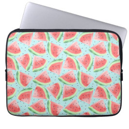 Schattige Zomer Kawaii Waterverf Watermeloen Laptop Sleeve