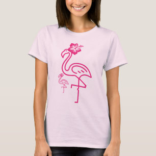 Schattige Zomer Meisjesachtige Flamingo T-shirt