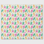 Schattige Zomer Retro Pastel IJspatroon Cadeaupapier (Vlak)
