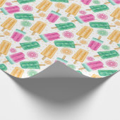 Schattige Zomer Retro Pastel IJspatroon Cadeaupapier (Hoek)