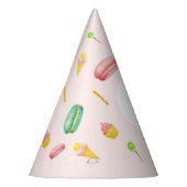 Schattige Zomer Verjaardagsfeest Waterverf Illustr Feesthoedjes (Links)