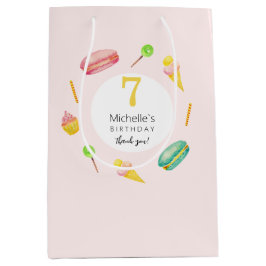 Schattige Zomer Verjaardagsfeest Waterverf Illustr Medium Cadeauzakje