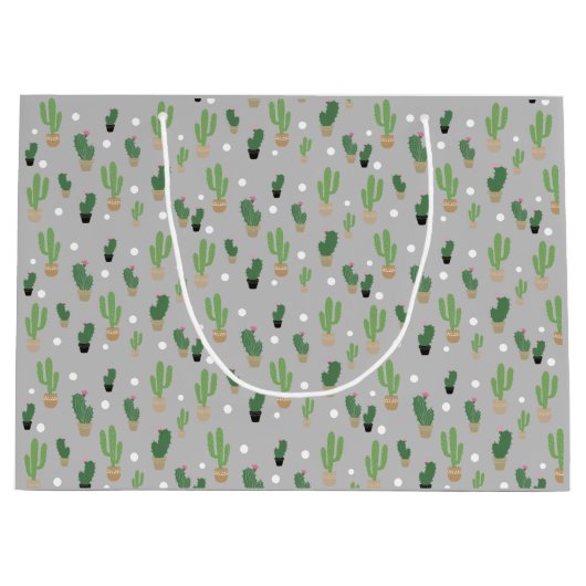 Schattige zomercactus patroon groot cadeauzakje (Voorkant)