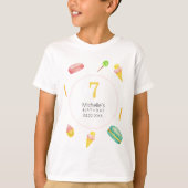 Schattige Zomerfeest Waterverf Illustratie T-shirt (Voorkant)
