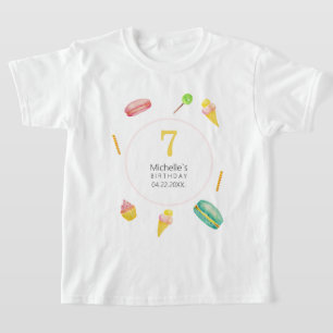 Schattige Zomerfeest Waterverf Illustratie T-shirt