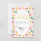 Schattige Zomerfeest Waterverf Illustratiepatroon Bedankkaart (Voorkant)