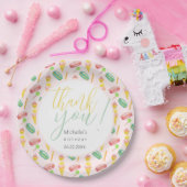 Schattige Zomerfeest Waterverf Illustratiepatroon Papieren Bordje (Feest)